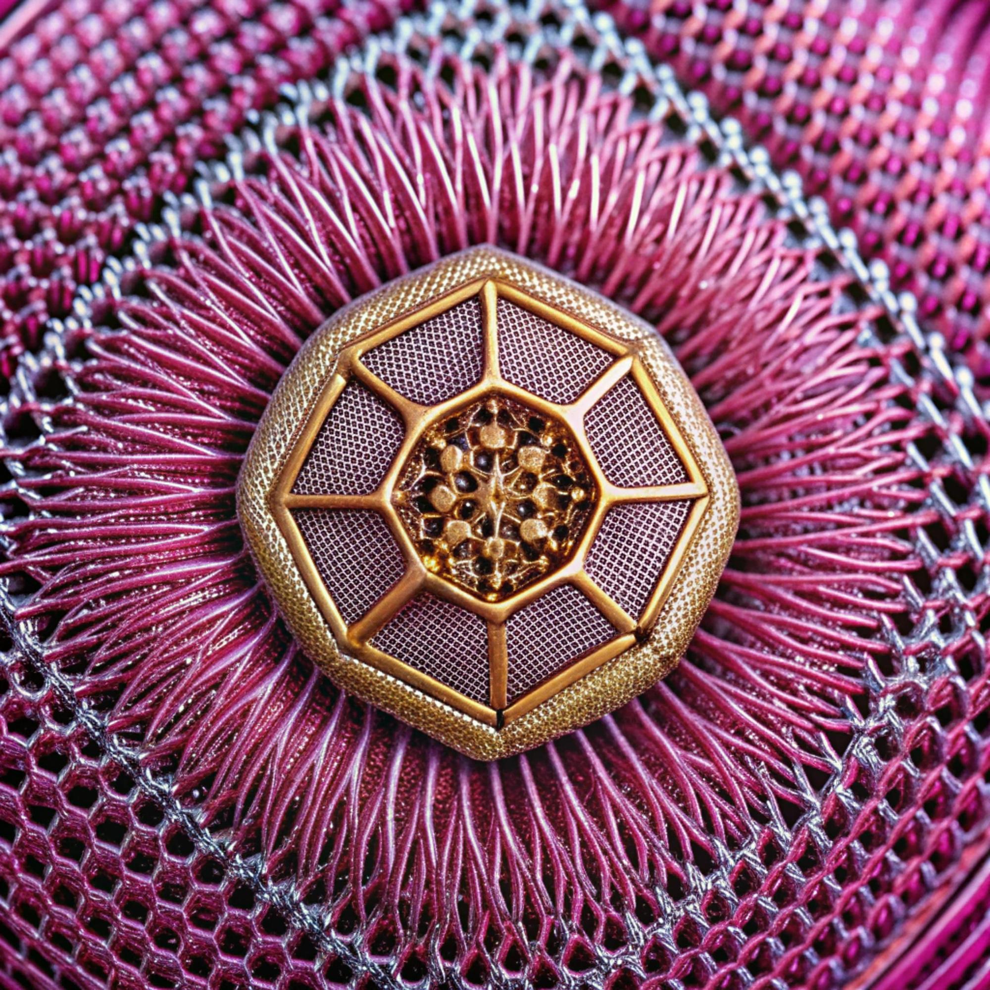 close-up haftu geometrycznego z metalicznymi ni05